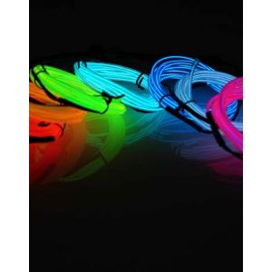 Red, 5M Aogbithy Neon Glowing Strobing Electroluminescent Light Super Bright Battery Operated EL Wire Cable for Christmas Party Cosplay Dress Carnival Decoration Festival Halloween EL Wire 