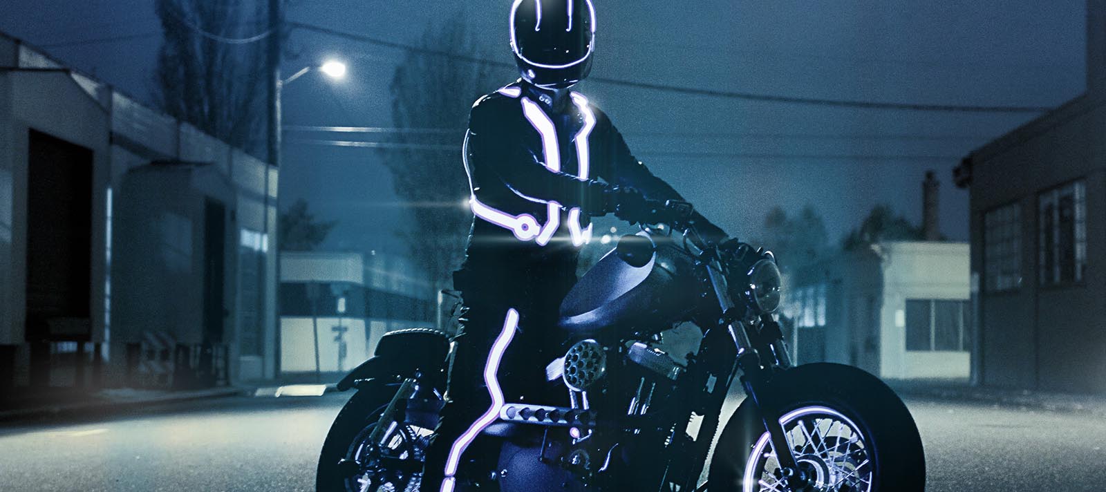 vynel on helmet and motorcycle suit